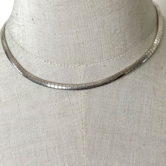 Sterling silver omega chain necklace - Picture 1 of 12